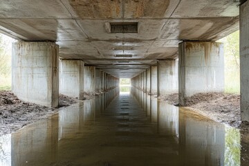 Sticker - Long Concrete Bridge Over Puddle