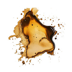 Poster - Abstract shapes created by splashing golden liquid on a transparent background, ideal for graphic design projects