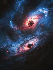 Wall Mural - Galaxy with two black holes