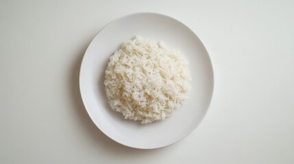 Wall Mural - White plate with rice