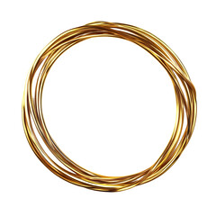 Aufkleber - Elegant golden swirls intertwine to create a stunning circular frame on a transparent background, ideal for showcasing design elements