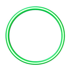 Aufkleber - Round frame with glowing green neon light effect isolated on transparent background, ideal for futuristic designs and modern presentations