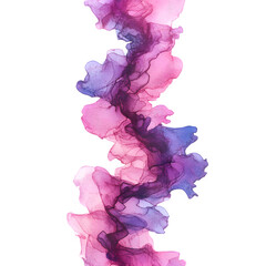 Fototapete - Vibrant pink and purple abstract fluid art painting with vertical design element on transparent background, perfect for modern and artistic projects