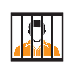 Prisoner icon. Person who is deprived of liberty against their will isolated on background