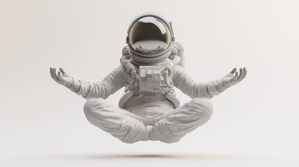 Poster - A levitating astronaut in a meditative pose, symbolizing tranquility and exploration.