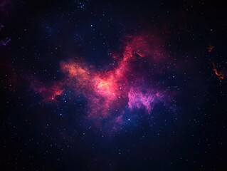 Wall Mural - purple red nebula stars background