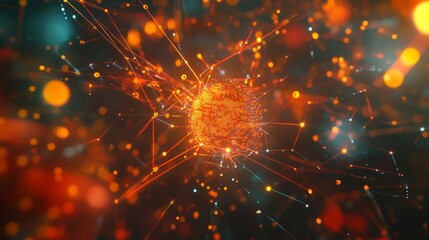 Wall Mural - futuristic technology background featuring artificial intelligence and big data visualization in 3d 