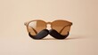 © Simon - Cool Sunglasses with Fake Mustache, Funky Eyewear, Funny Accessory, Hipster Style, Brown Sunglasses with Mustache