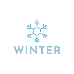 Wall Mural - Winter snowflake logo. Snowflake logo illustration.