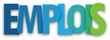 © Web Buttons Inc - EMPLOIS (JOB OFFERS in French) colorful typography banner on transparent background