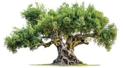 Wall Mural - A majestic olive tree with sprawling branches and thick roots, symbolizing strength and longevity.