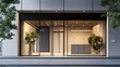 © Chandlerlikes - Concept of a storefront with visuals of sleek design, modern retail aesthetics, and effective signage for business presentations