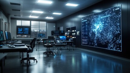 Aufkleber - Futuristic ai classroom experience interactive learning hub for innovative digital education in urban environments