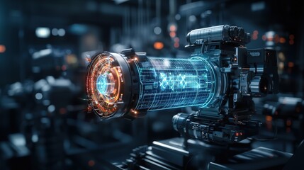 Poster - Futuristic holographic control panel displaying advanced technology in a high-tech environment