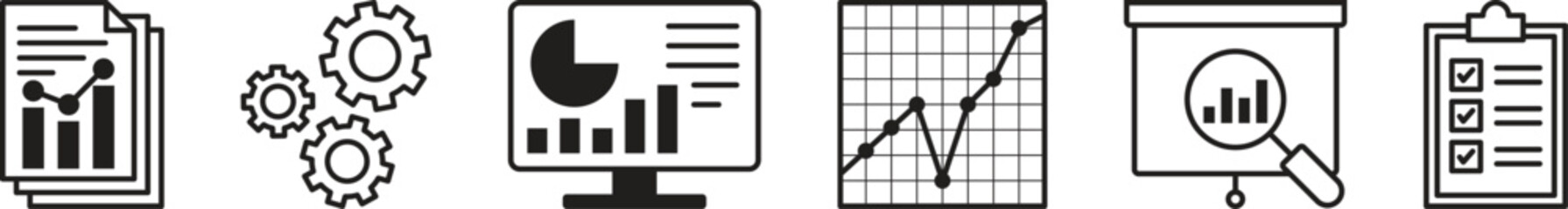 Wall Mural - data analytics web banner solid icon, data mining web banner icon vector illustration concept with d