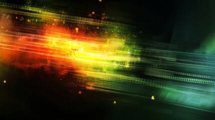 Wall Mural - futuristic abstract technology background featuring dynamic geometric patterns, digital circuitry, a