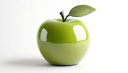 Aufkleber - A vibrant clipart-style green apple with a glossy finish, ideal for educational or culinary-themed graphics and designs.