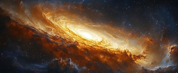Wall Mural - stunning cosmic panorama of swirling galaxies and vibrant nebulae illuminating the depths of space r