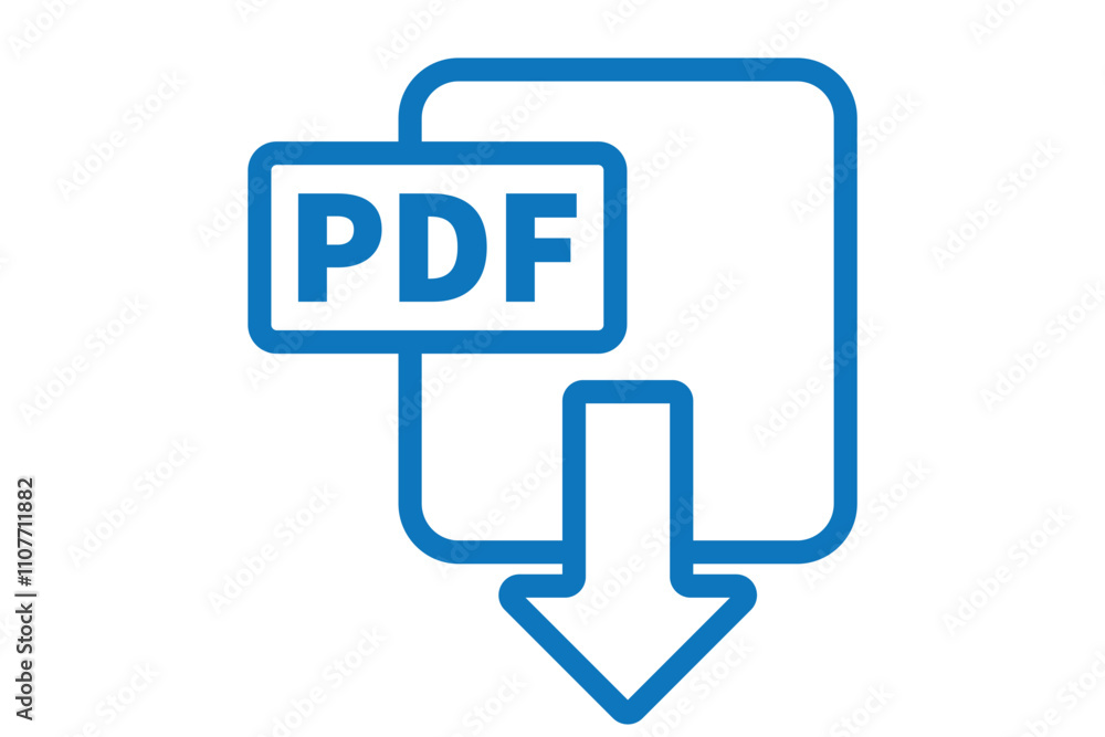 PDF file format icons set. PDF file download symbols. Format for texts ...