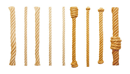 Wall Mural - set of brown rope isolated on transparent background cutout