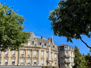 Wall Mural - Street view of old village Valence in France