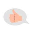 © meine.illustrations - Like, hand shows like. Speech bubble. Vector simple color flat illustration.