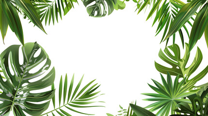 Wall Mural - A leafy green background with a large leafy green leaf in the center