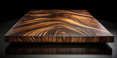 Poster - A smooth, polished wood surface with intricate grain patterns, showcasing the natural beauty of wood