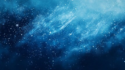 Aufkleber - Snowflakes falling on dark blue winter night sky background