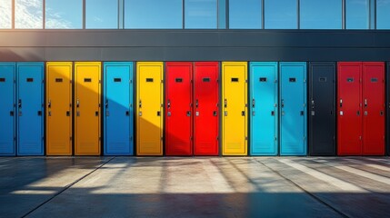 Wall Mural - a group of lockers on a white background