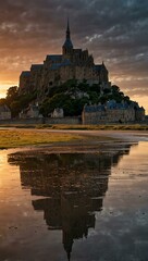 Wall Mural - Mont Saint-Michel, France.