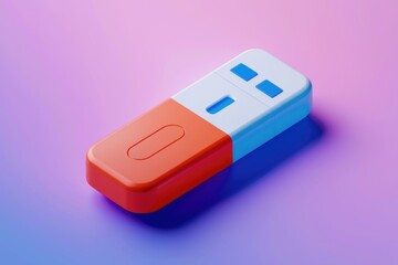 Aufkleber - A 3D render of a colorful capsule shaped device with buttons  likely a remote or gadget