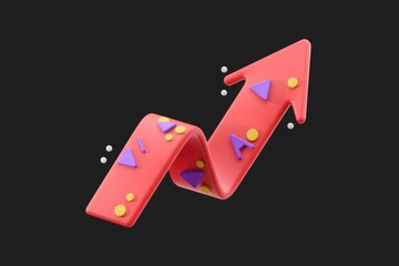 Aufkleber - Vibrant 3D arrow symbolizing growth and progress.
