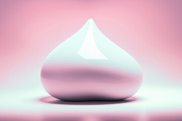 Aufkleber - A glossy  heart shaped object  smooth and white  sits on a pink background