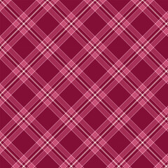 Wall Mural - Plaid with twill weave repeat pattern.Checkered tartan gingham seamless pattern in pink.Geometric graphic vector illustration background design for fabric and prints.