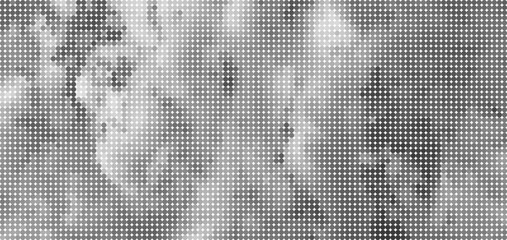Wall Mural - a black and white vector image featuring white clouds in the sky, adorned with a mosaic texture of c