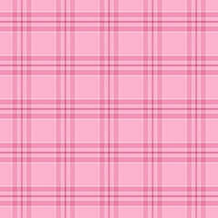 Wall Mural - Plaid with twill weave repeat pattern.Checkered tartan gingham seamless pattern in pink.Geometric graphic vector illustration background design for fabric and prints.
