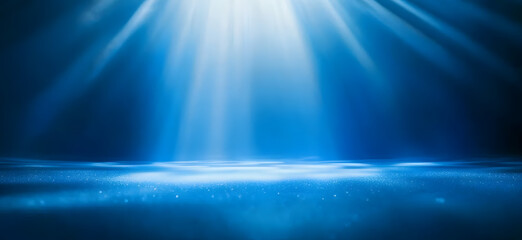 Poster - A beautiful blue background with smooth light beams.