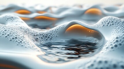 Sticker - abstract geometry with water surface 3d rendering