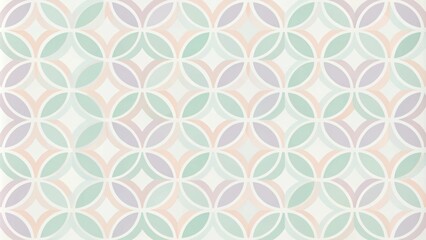 Poster - Interlocking Circles Pattern with Subtle Pastel Colors and Geometric Shapes for Design Projects
