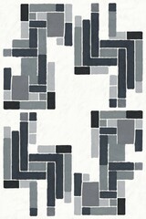 Wall Mural - Geometric grey pattern design. Abstract grayscale blocks create a modern, balanced design.  Subtle visual harmony evokes tranquility.