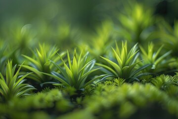 Canvas Print - A detailed view of various green plant species