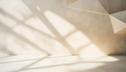 Wall Mural - empty abstract background in neutral beige colors for business product presentation. geometrical sha