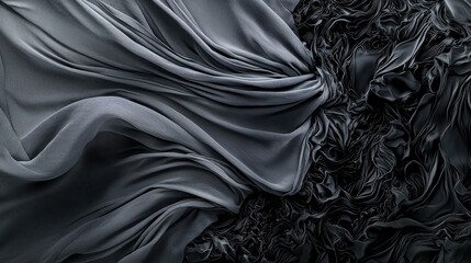 Aufkleber - Dynamic black and white textures abstract fabric art contemporary design studio space close-up visual creativity