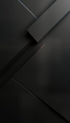 Poster - Abstract black vertical background with geometric shapes. Clean texture. Empty space suitable for text or design. Minimalist style. Suitable for wallpaper or posters.