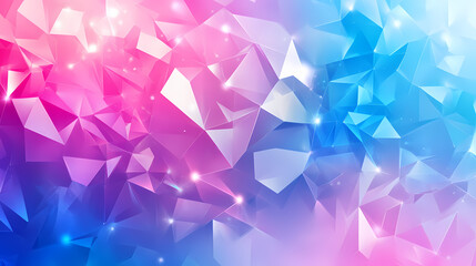 Poster - A vibrant abstract background featuring crystalline shapes in shades of blue, pink, and purple. the light reflects off the facets, creating a shimmering effect. Crystalline. Illustration