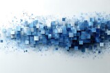 Abstract background with blue squares on white