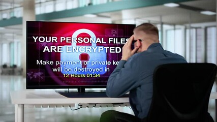 Aufkleber - Ransomware Extortion Attack. Hacked Laptop Password