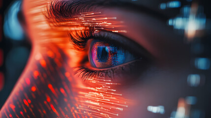 A close-up shot of a digital identity diffraction, diverse spectral separation. Spectral. Illustration