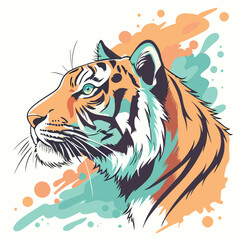 Canvas Print - tiger head vector illustration art